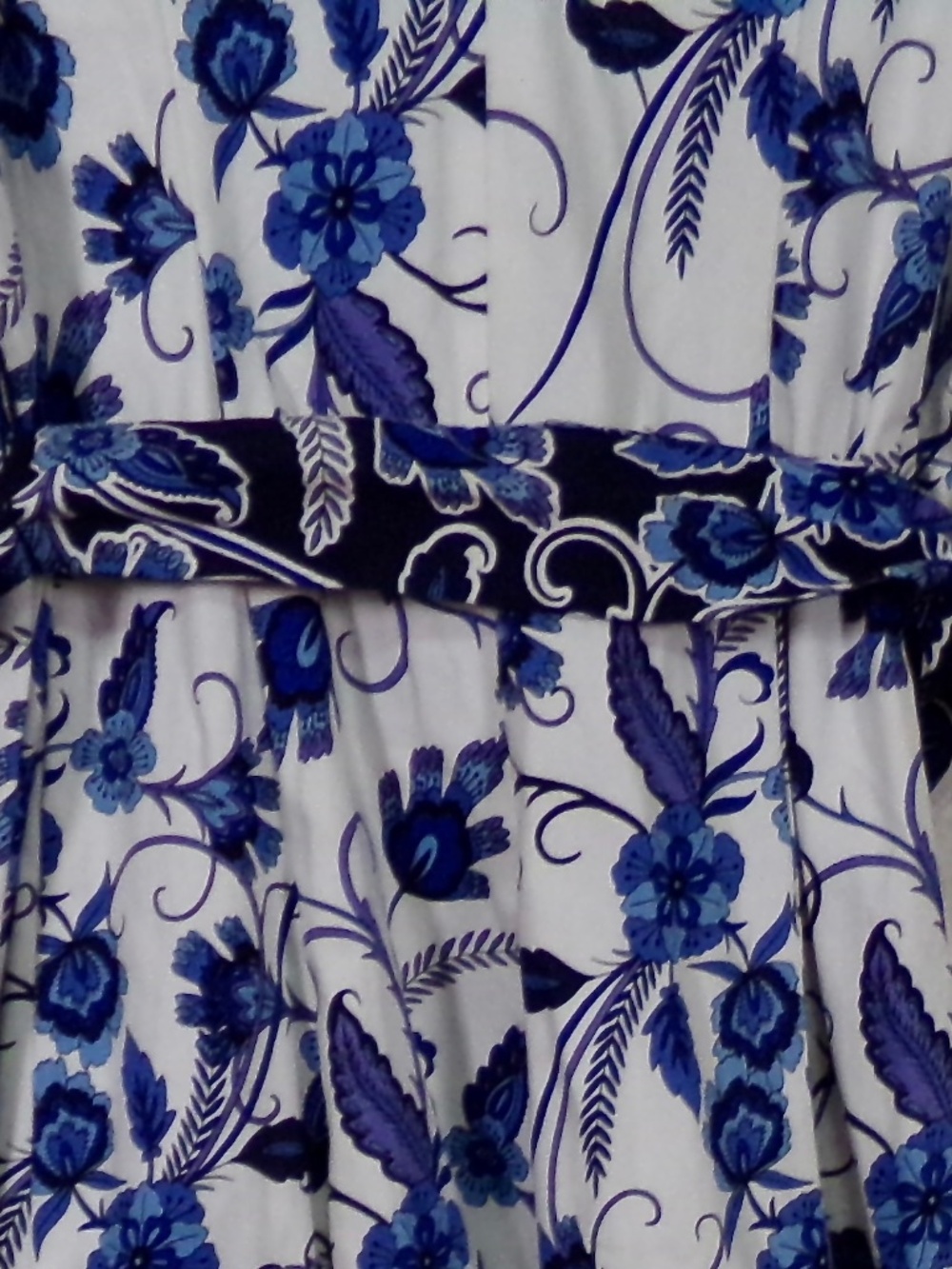 NWT Nine West Blue Combo Dress, Lined, VNeck & Back, Slight Streatch,Bk Zip Sz14 - Picture 11 of 13